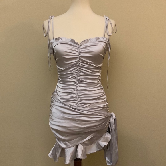 For Love and Lemons Silver Argent Mini Dress - Picture 3 of 5